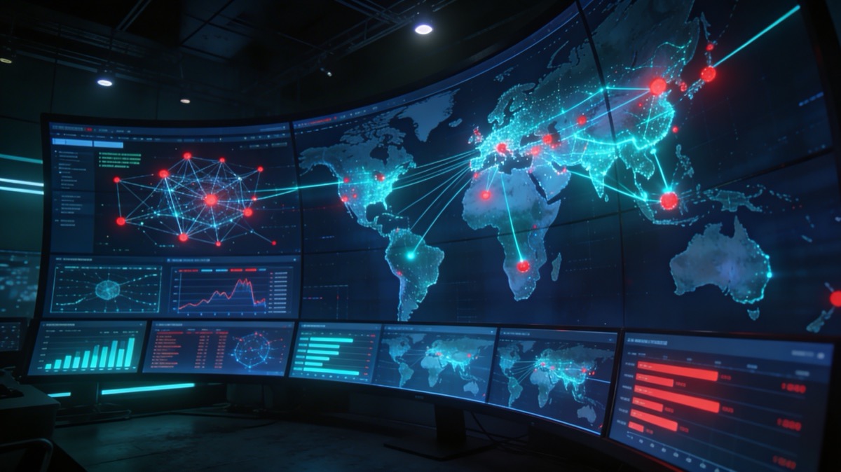 Visualización IA de detección de fraude: red neuronal analizando patrones transaccionales en tiempo real